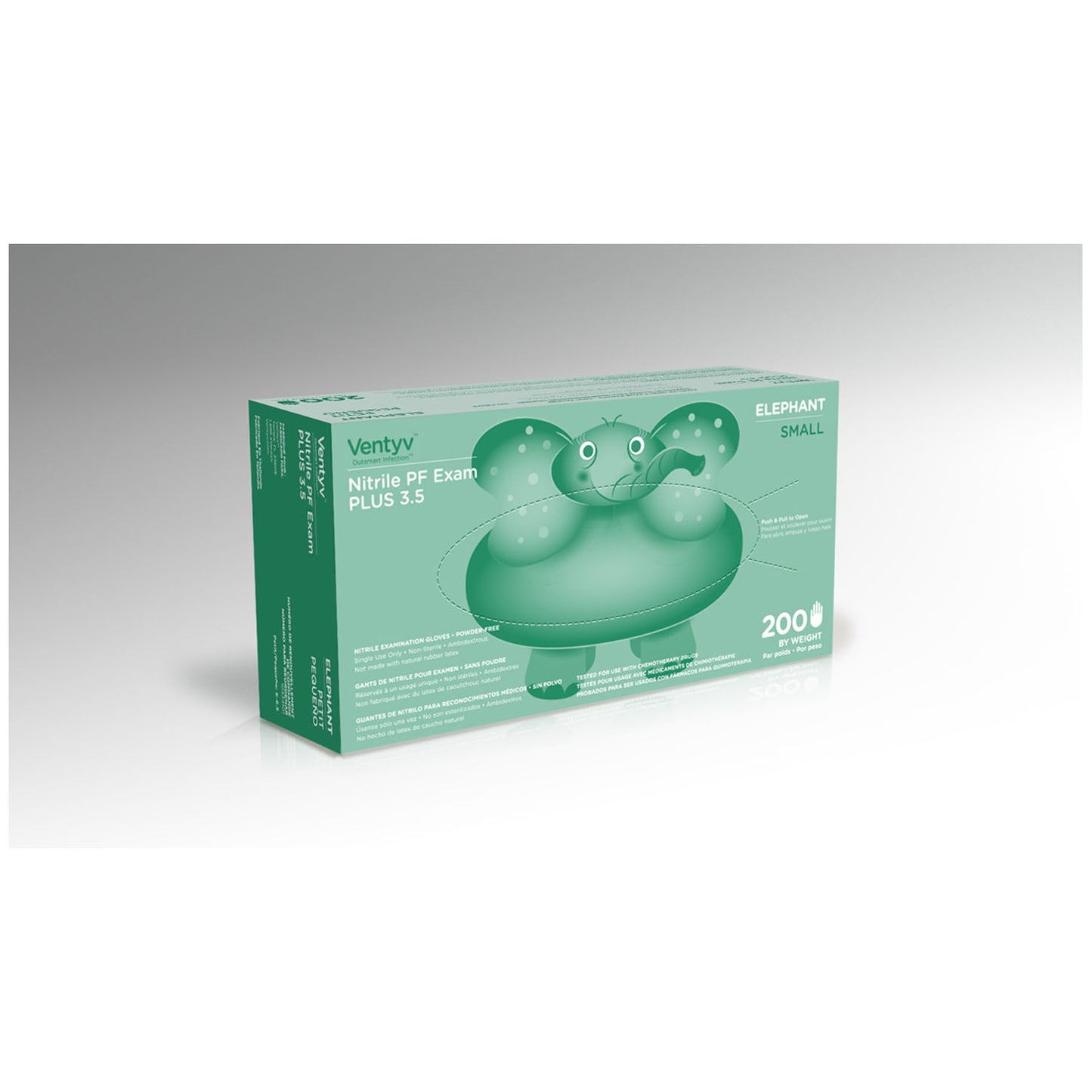VENTYV NITRILE POWDER FREE EXAM GLOVE PLUS 3.5 (ELEPHANT), 200 per box, 10 boxes per case