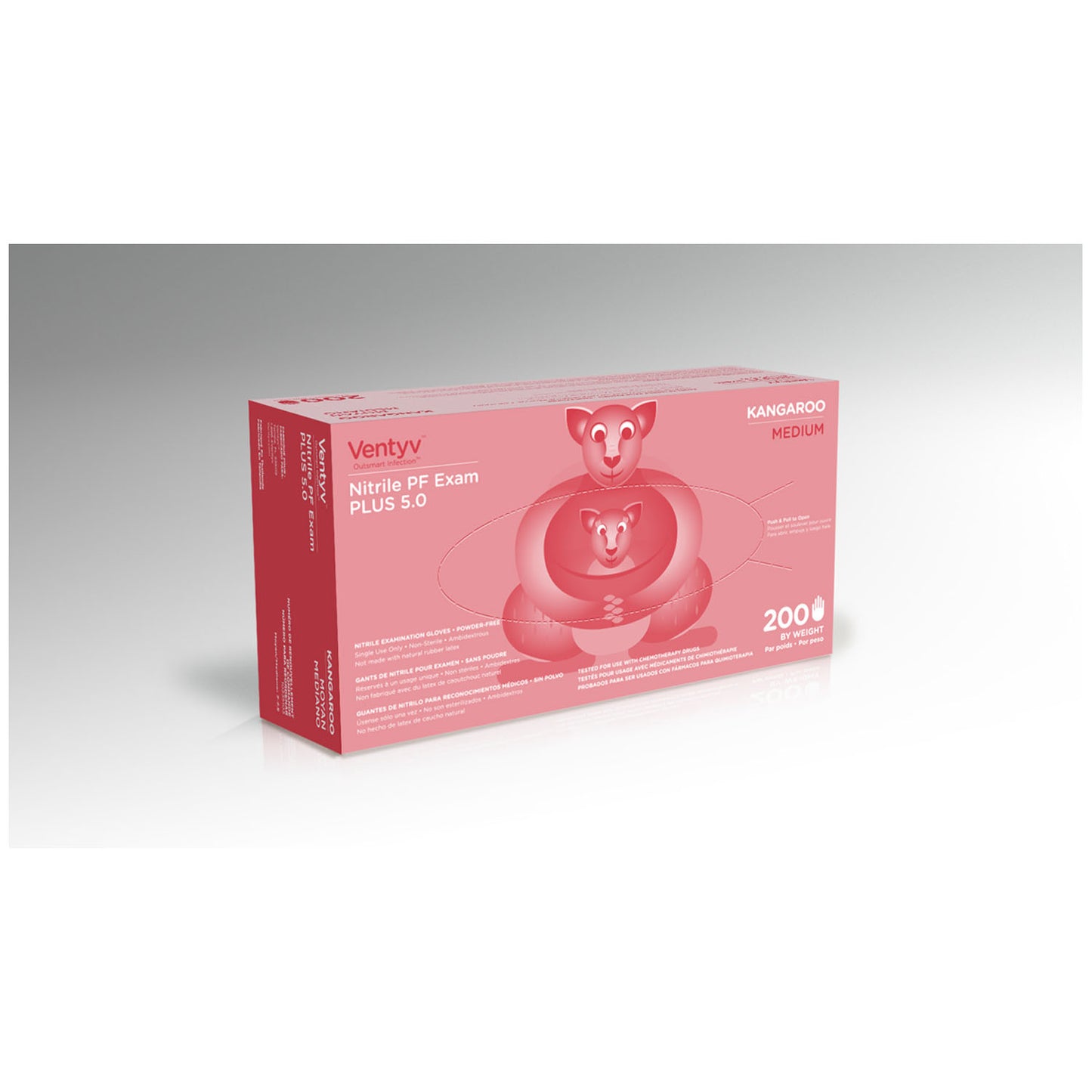 VENTYV NITRILE POWDER FREE EXAM GLOVE PLUS 5.0 (KANGAROO), 200 per box, 10 boxes per case