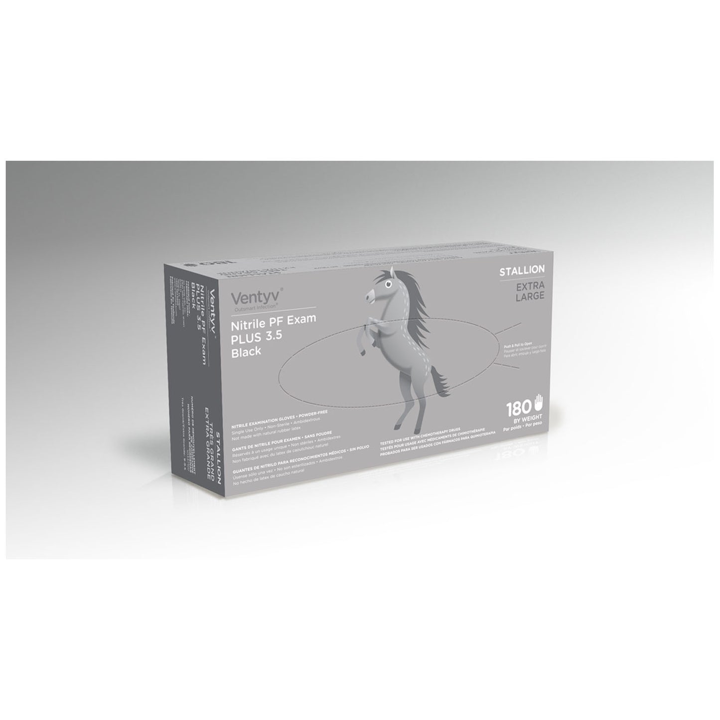 VENTYV NITRILE POWDER FREE EXAM GLOVE PLUS 3.5 (STALLION), 200 per box, 10 boxes per case