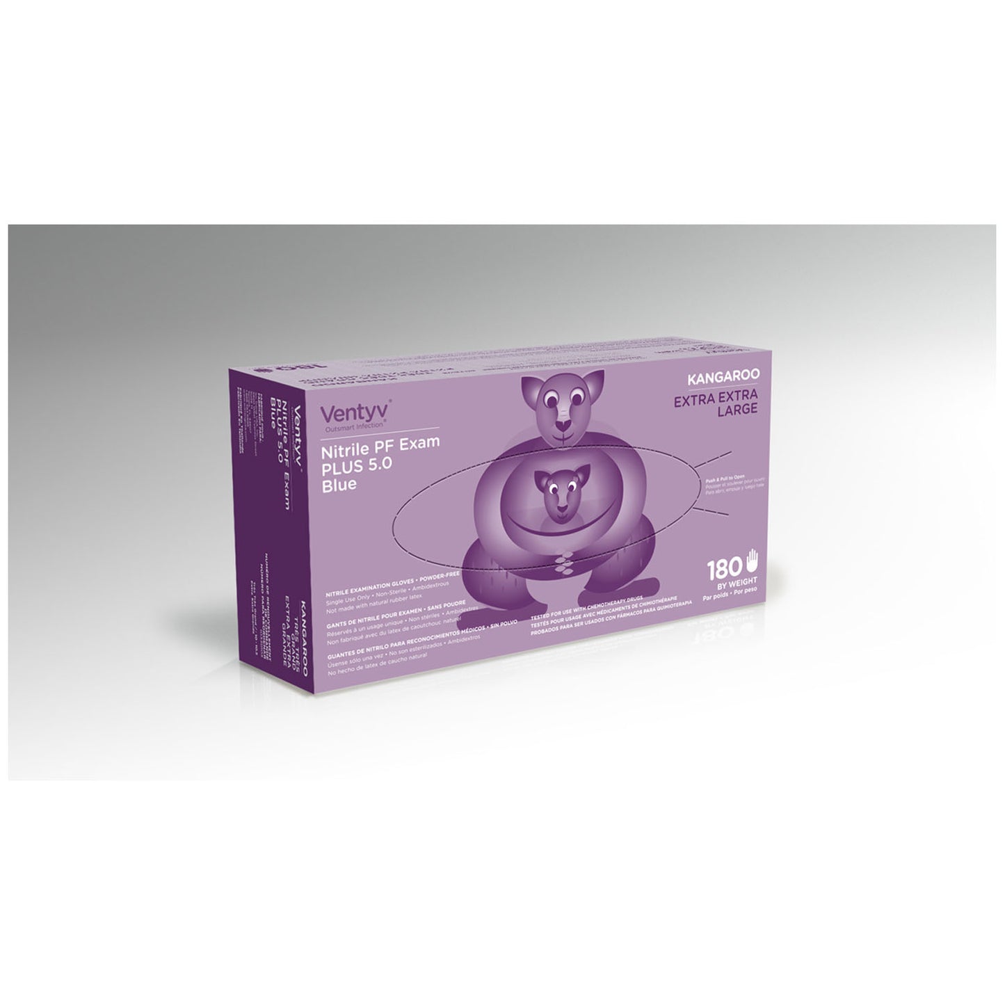 VENTYV NITRILE POWDER FREE EXAM GLOVE PLUS 5.0 (KANGAROO), 180 per box, 10 boxes per case