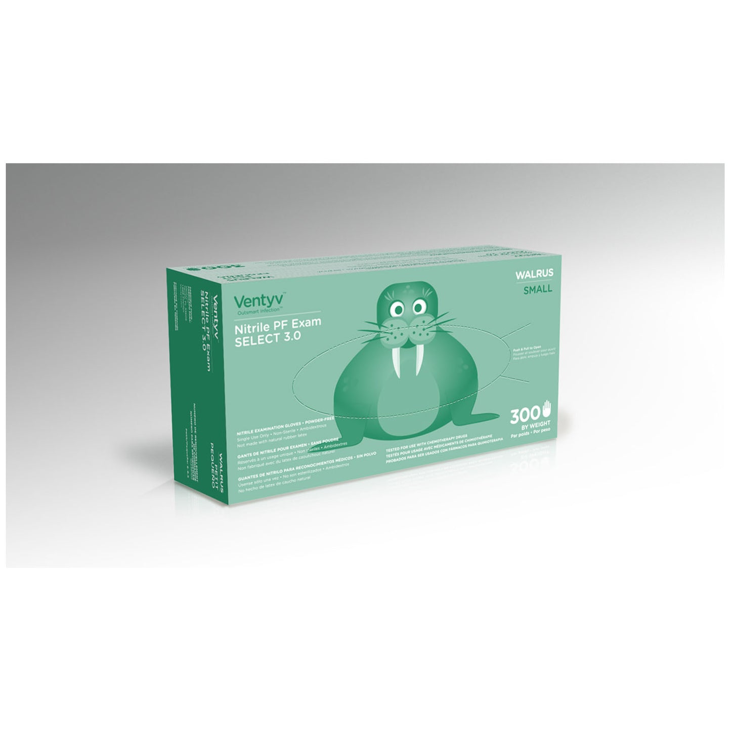 VENTYV NITRILE POWDER FREE EXAM GLOVE SELECT 3.0 (WALRUS), 300 per box, 10 boxes per case