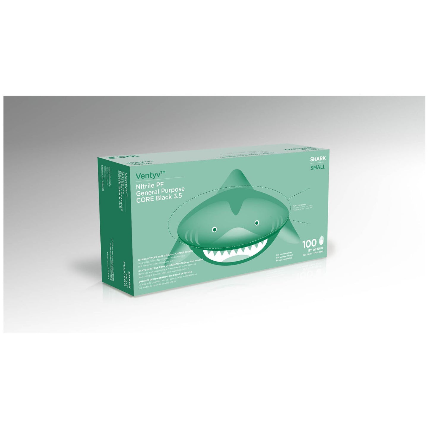 VENTYV CORE 3.5 NITRILE GENERAL PURPOSE GLOVES (SHARK), 100 per box, 10 boxes per case