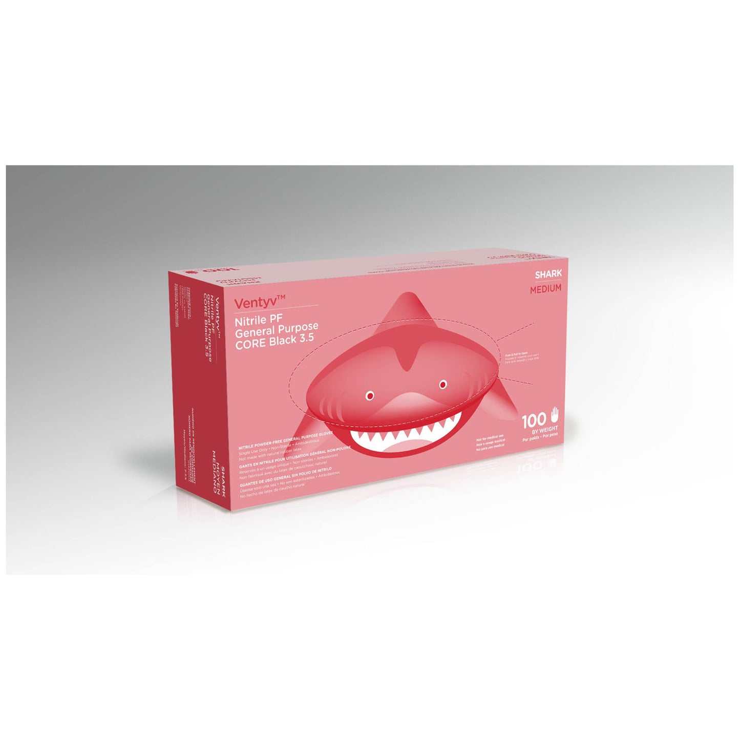 VENTYV CORE 3.5 NITRILE GENERAL PURPOSE GLOVES (SHARK), 100 per box, 10 boxes per case