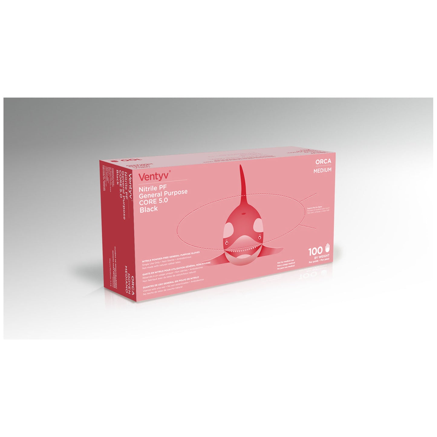 VENTYV CORE 5.0 NITRILE GENERAL PURPOSE GLOVES (ORCA), 100 per box, 10 boxes per case