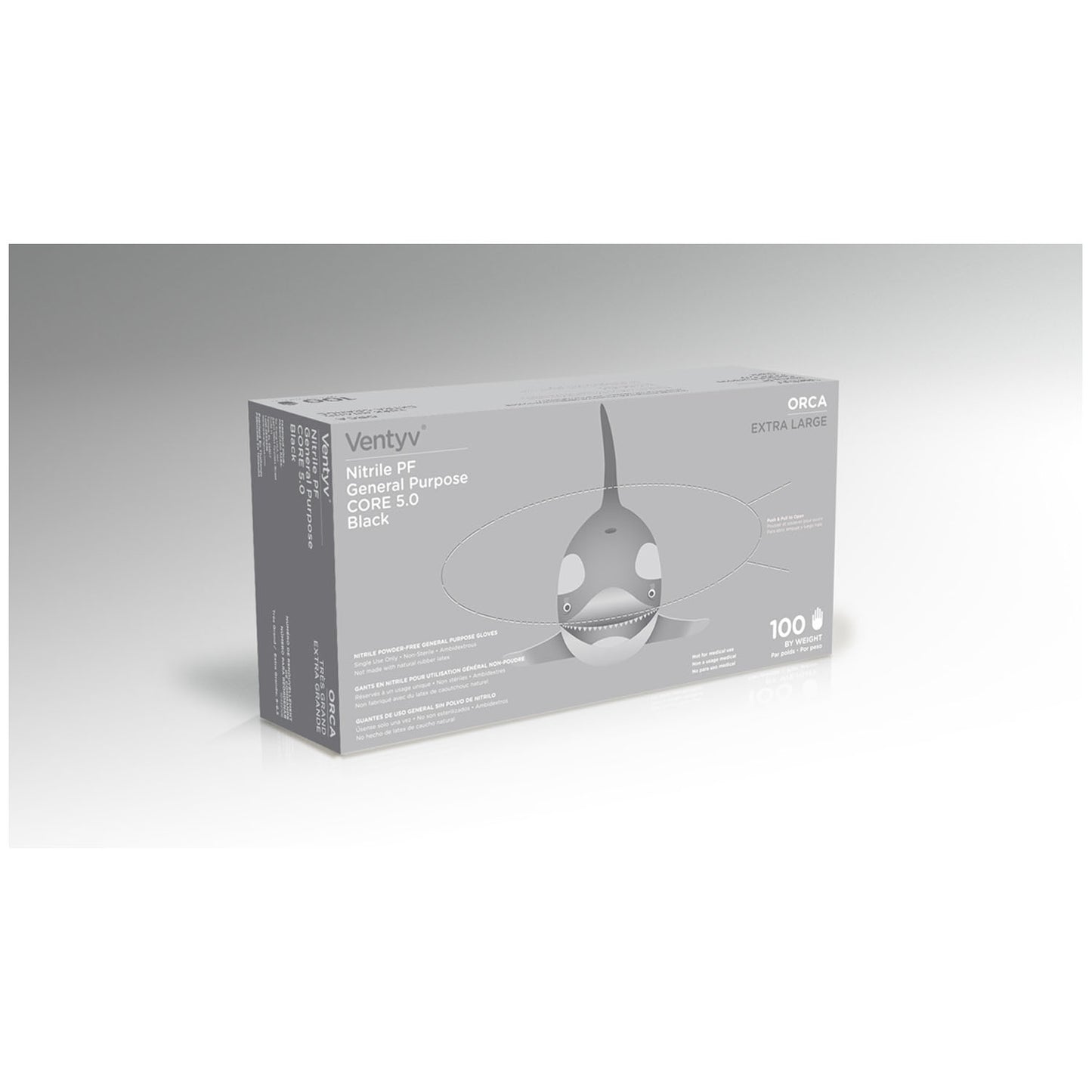 VENTYV CORE 5.0 NITRILE GENERAL PURPOSE GLOVES (ORCA), 100 per box, 10 boxes per case